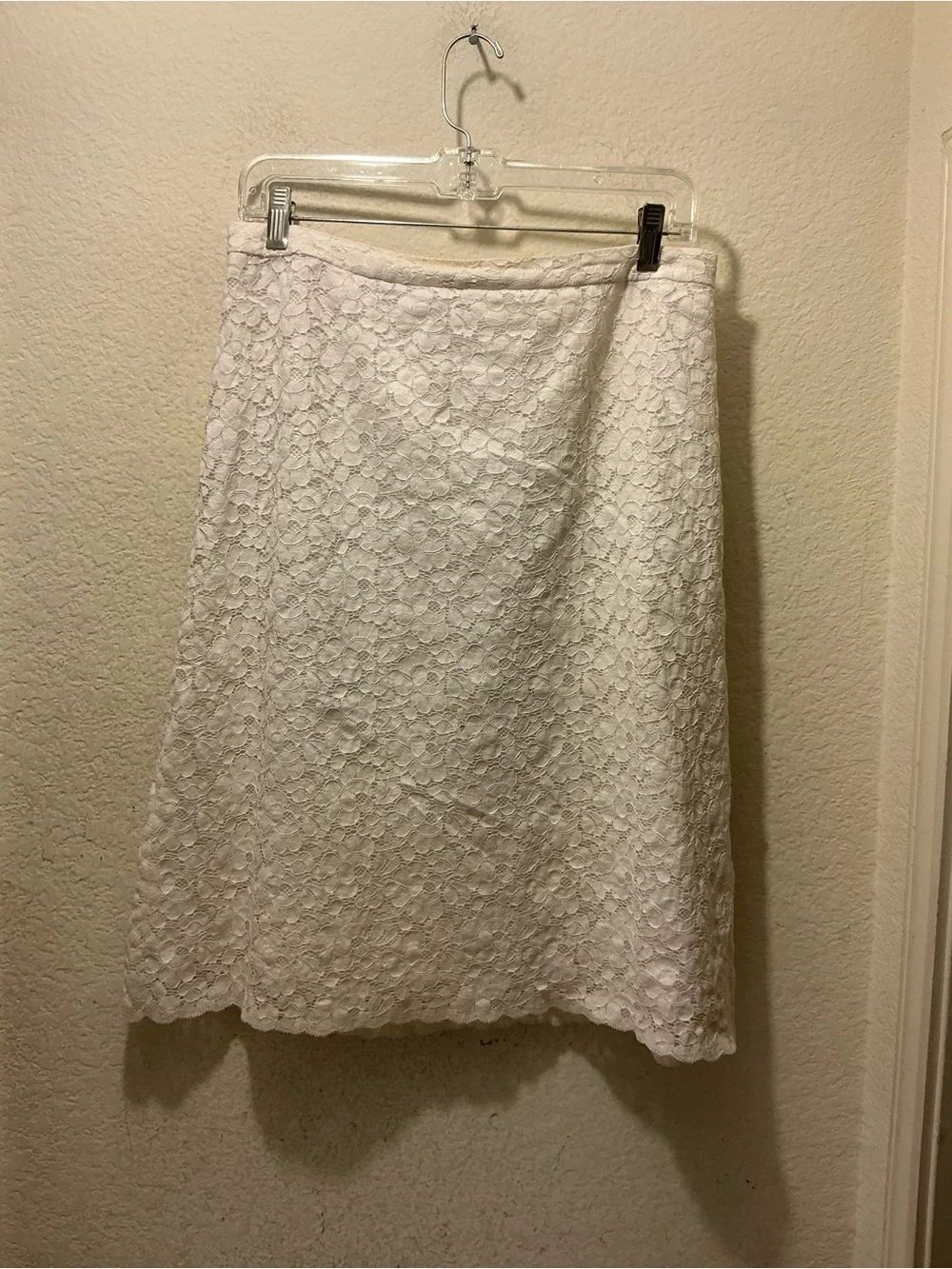 Banana Republic White Lace Midi Skirt size 8